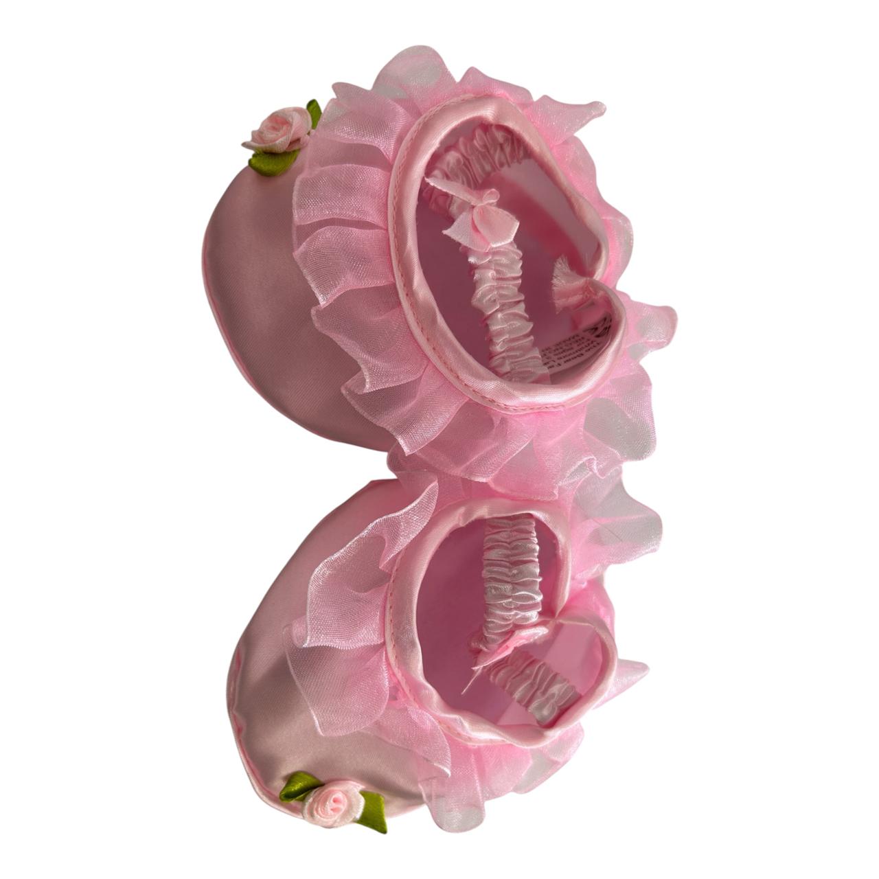 PANTUFLAS DE SATÉN ROSA