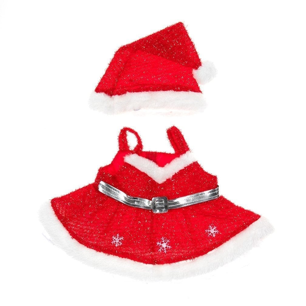 VESTIDO Y GORRO BRILLOS Y COPOS