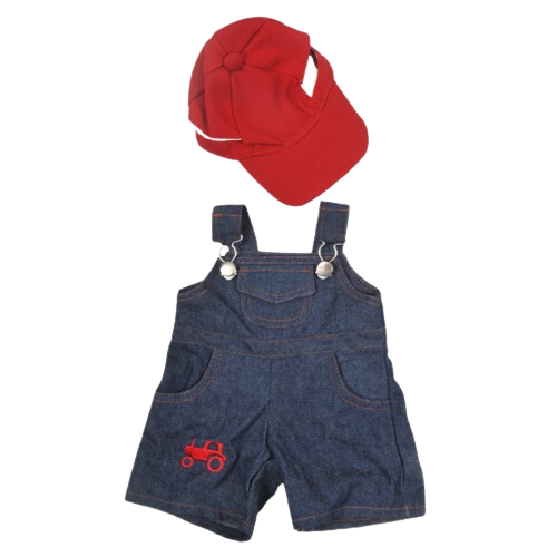 OVERRALL JEAN CON GORRA ROJA