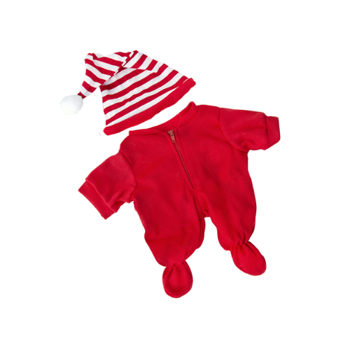 PIJAMA ROJA Y GORRO