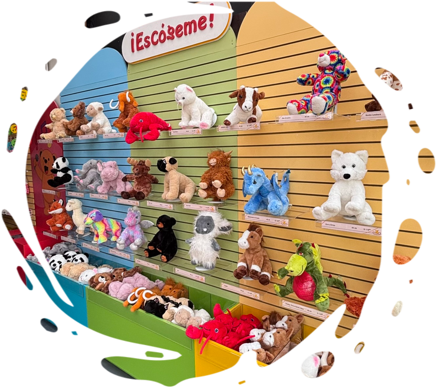 Foto del estante de peluches de Universo Tutu