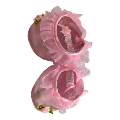 PANTUFLAS DE SATÉN ROSA